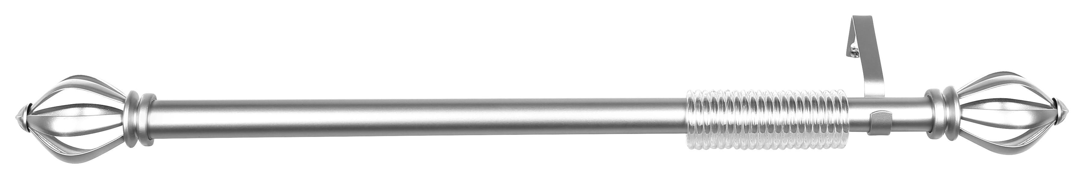 Rundstangengarnitur Belina,1-lfg. - Silberfarben, ROMANTIK / LANDHAUS, Kunststoff/Metall (120cm) - James Wood