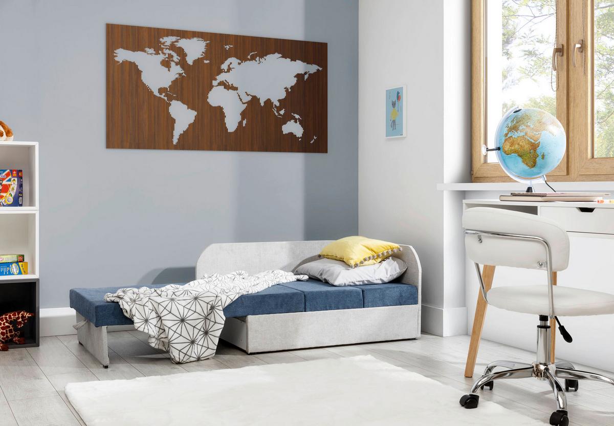 Récamiere Rosa Rechts Blau, Hellgrau, B: 104 Cm - Blau/Hellgrau, Design, Textil (104/60/75cm) - MID.YOU