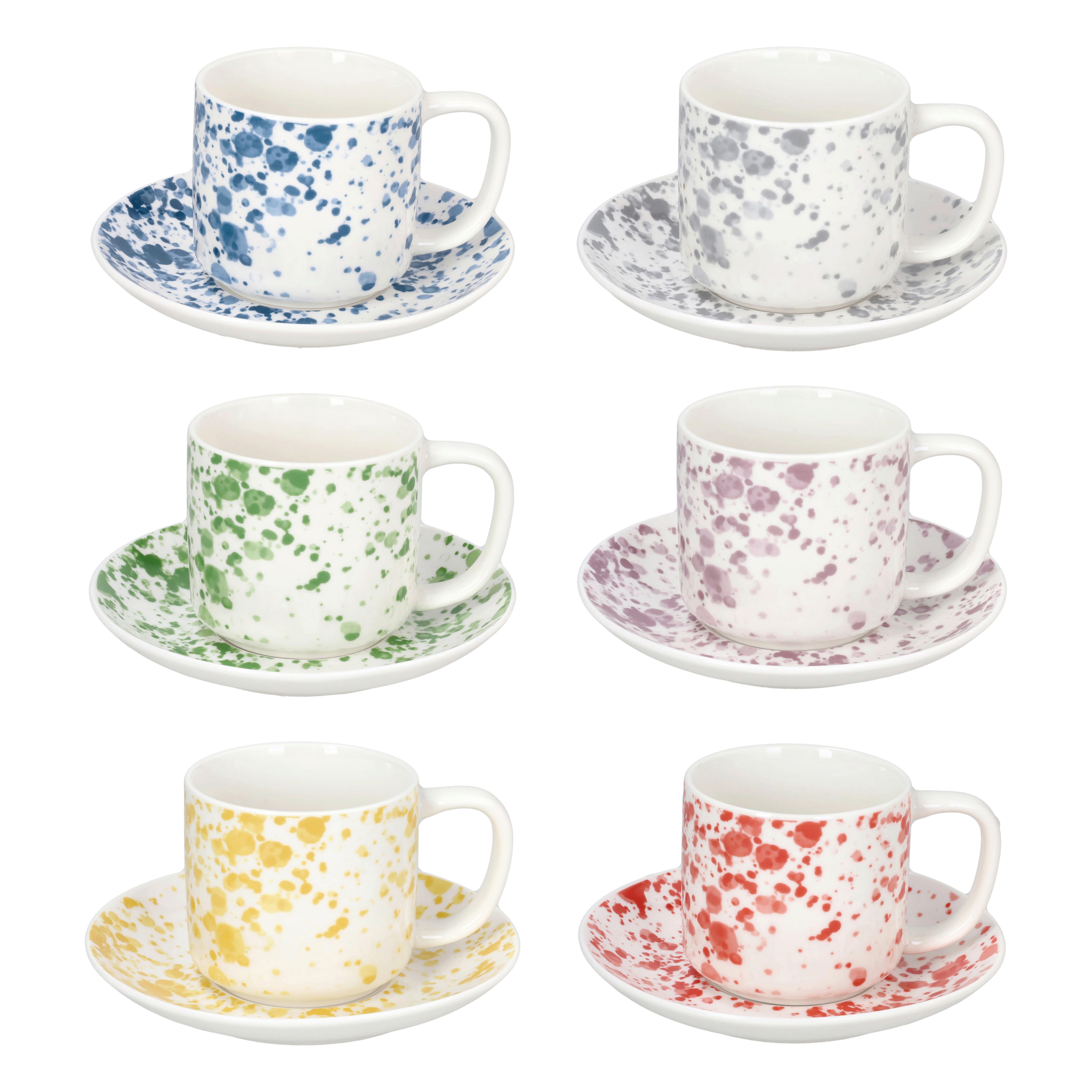 Teetassenset Apulia 12--Teilig. Keramik Multicolor - Blau/Gelb, Basics, Keramik - Tognana