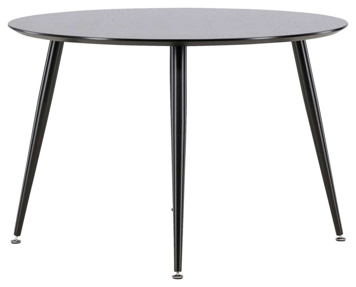 Esstisch Dipp - Schwarz, Design, Holzwerkstoff/Metall (115/115/75cm) - Livetastic