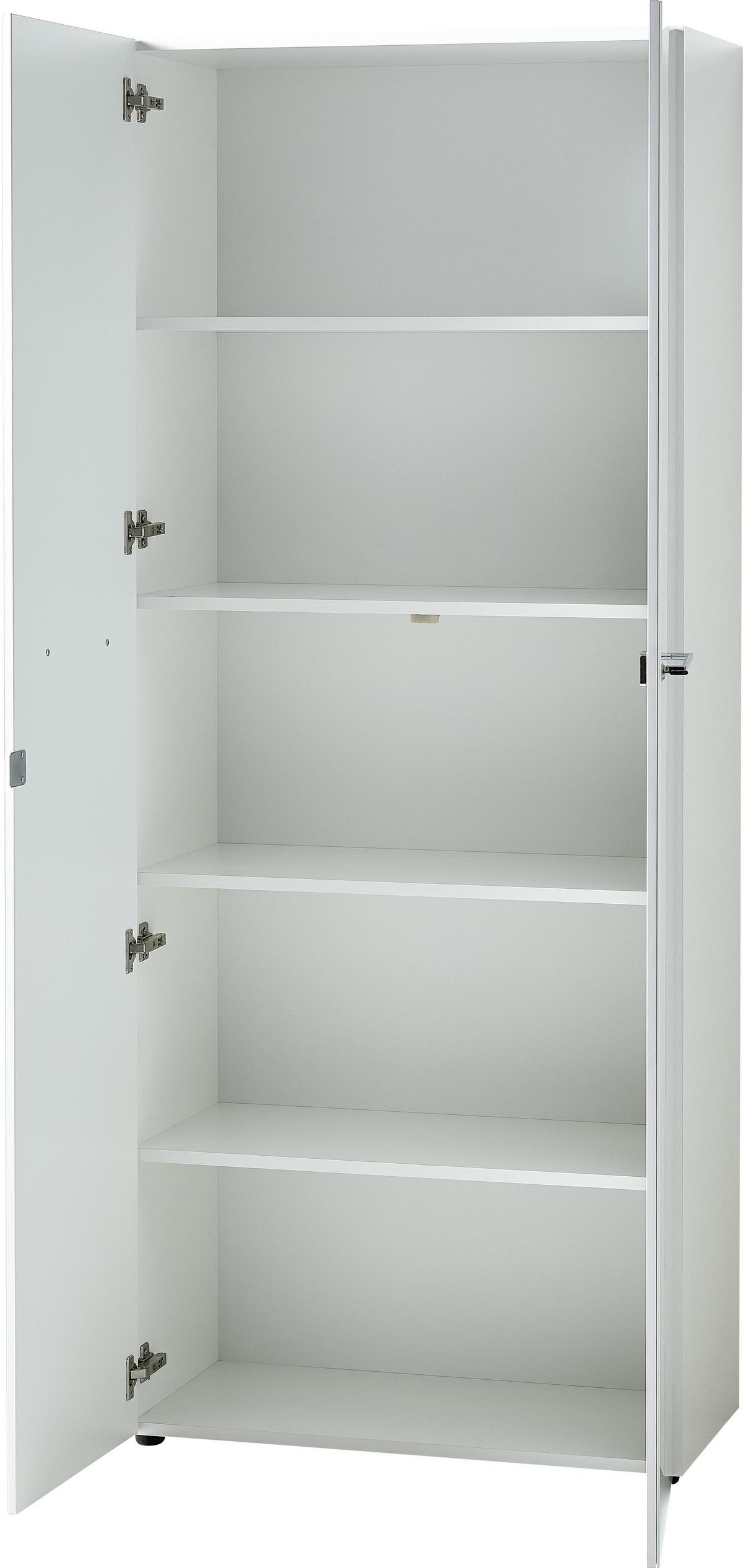 Aktenschrank Gw. Monteria Weiß - Weiß, MODERN, Glas/Holzwerkstoff (80/196/37cm) - Germania