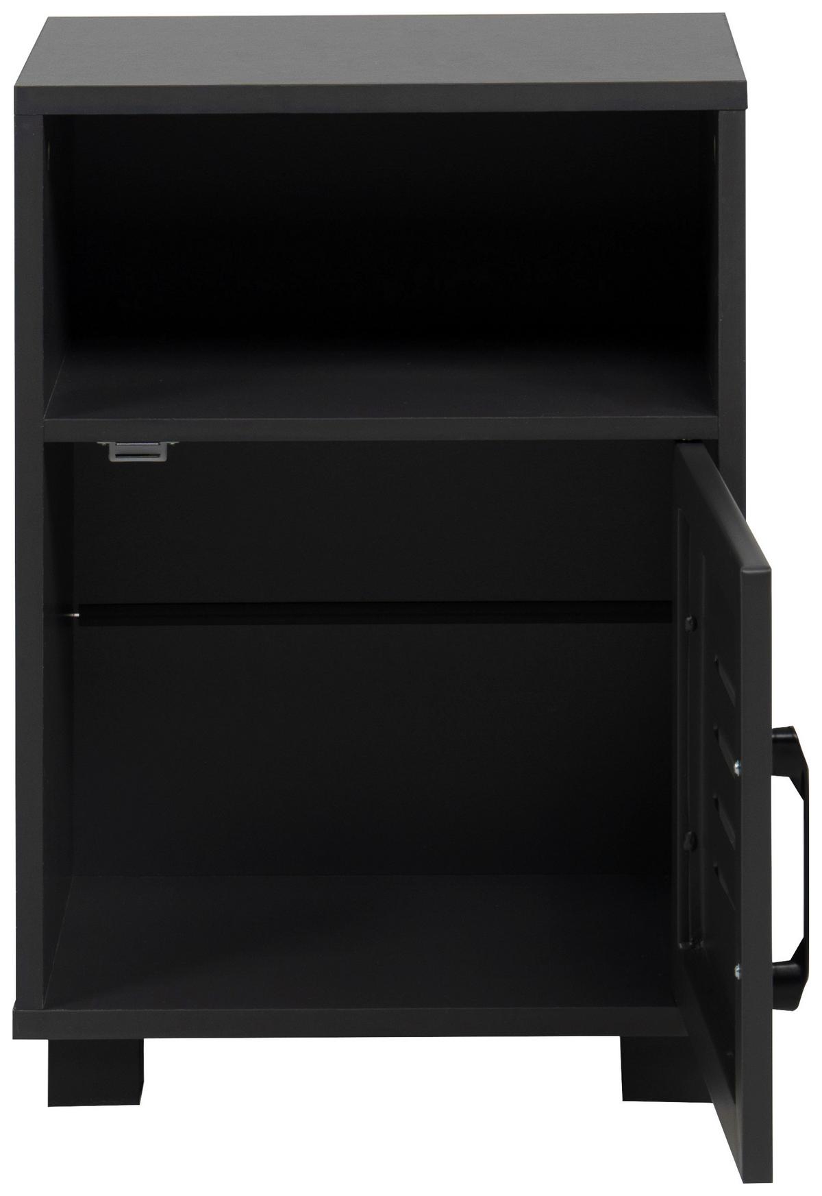 Nachtkästchen Michigan Dunkelgrau H: 54 Cm - Schwarz, Trend, Holzwerkstoff/Metall (38,5/54/29cm)