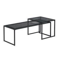 SATZTISCH Schwarz L: 100cm - Schwarz, Design, Glas/Metall (100/40/35cm) - MID.YOU
