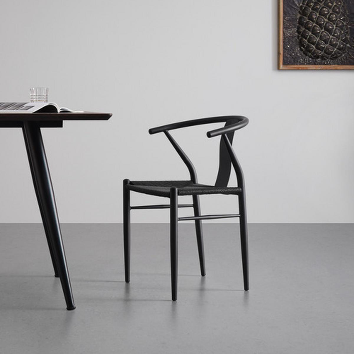 Kovová jedálenská stolička MONIKA čierna - čierna, Modern, kov (55/77,5/51cm) - Bessagi Home