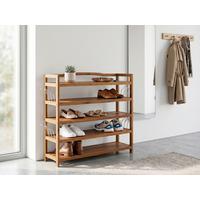 Schuhregal aus Akazie 5-Etagen LxBxH: 26x82x94 cm - Akaziefarben, Basics, Holz (26/82/94cm) - Prestige Home