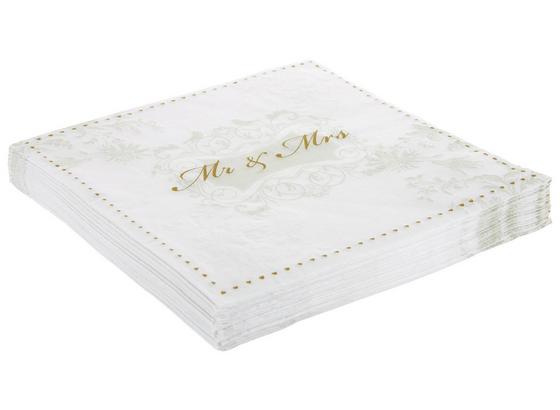 Servítky Mr. & Mrs. Gold - biela/zlatá, papier (33/33cm) Servítky Mr. & Mrs. Gold - biela/zlatá, papier (33/33cm)