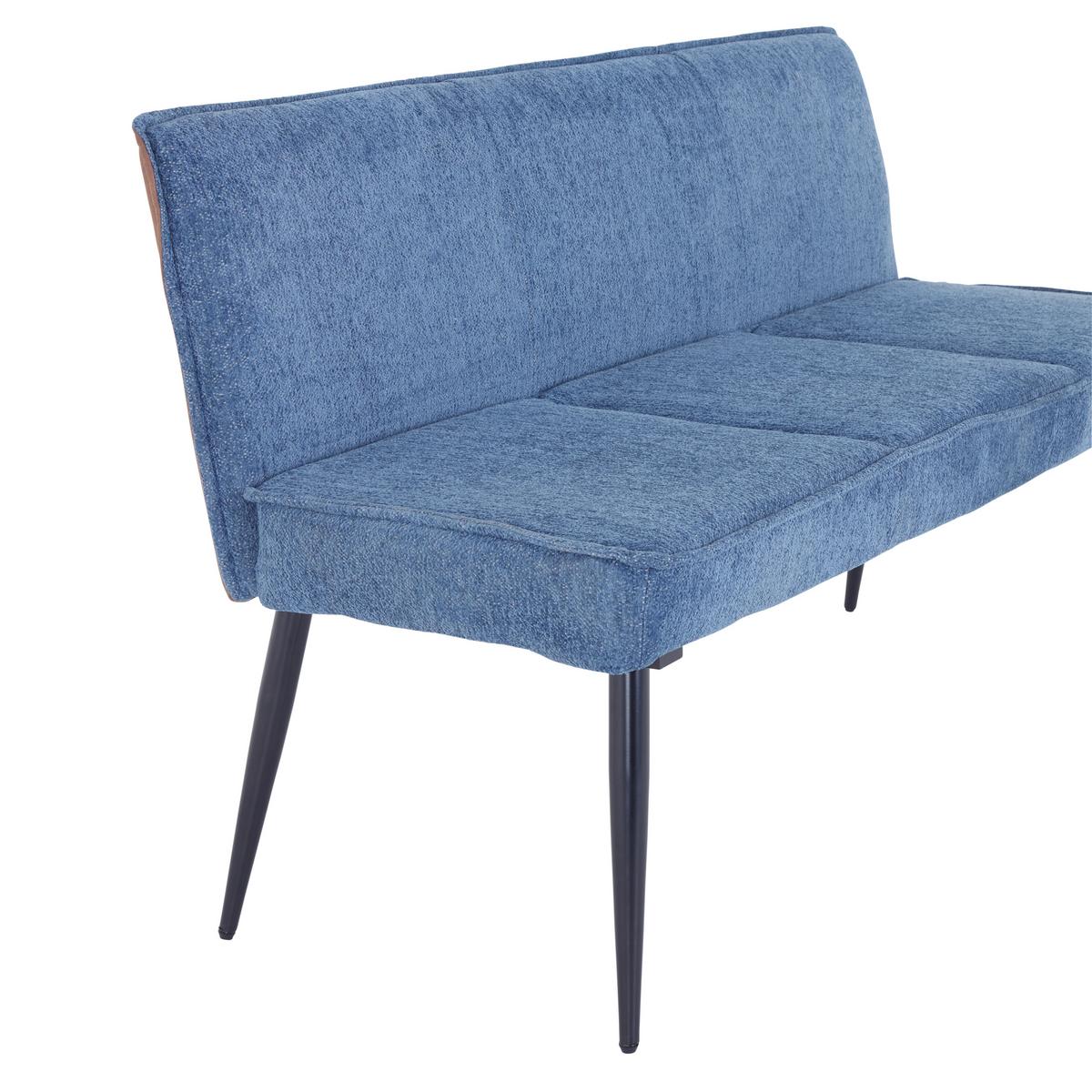 Sitzbank Cory - Blau/Schwarz, MODERN, Textil/Metall (140/83/62cm) - MID.YOU