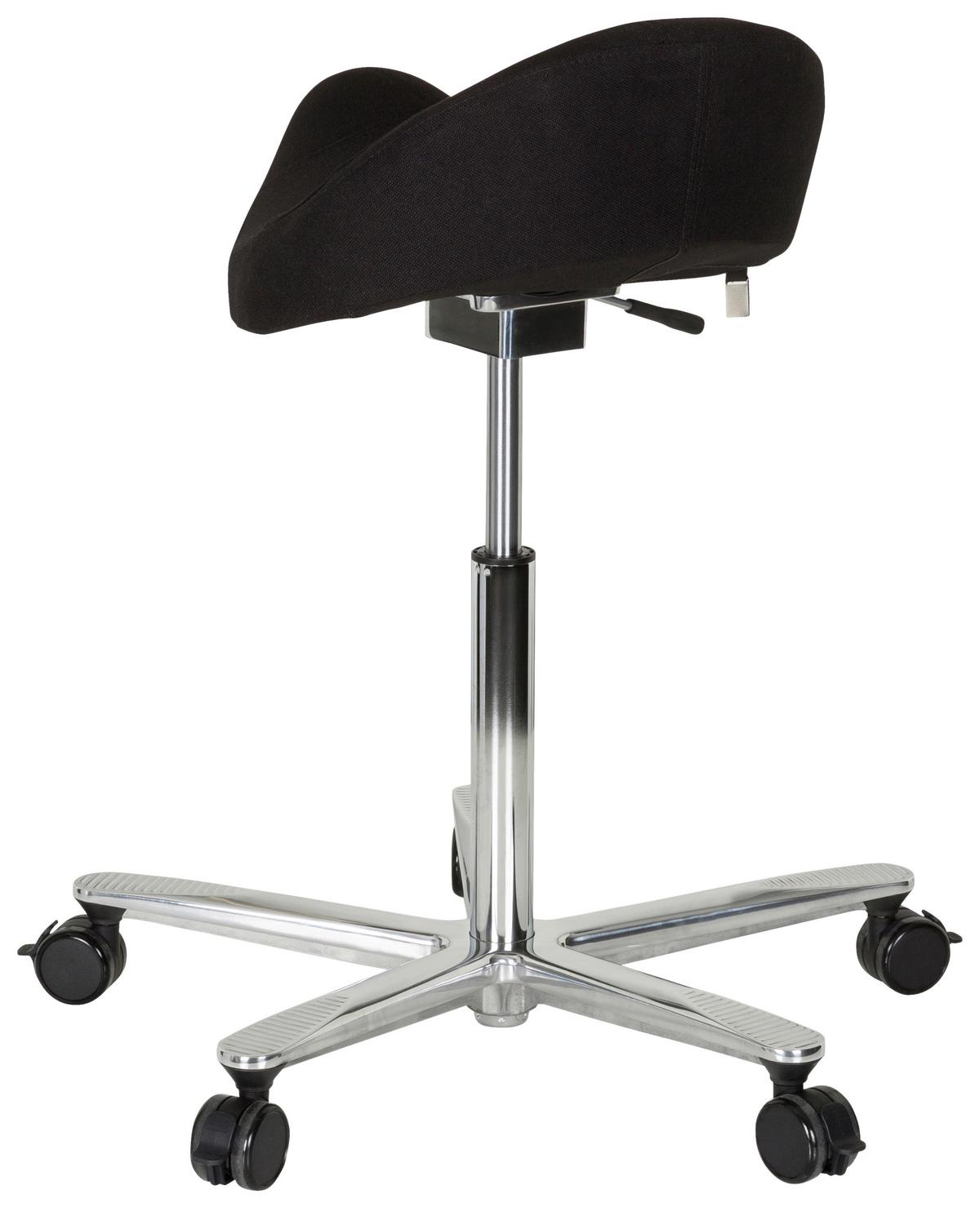Bürohocker Move-tec 3d Pro I Höhenverstellbar Schwarz - Alufarben/Schwarz, MODERN, Kunststoff/Textil (83/45/50cm) - MID.YOU