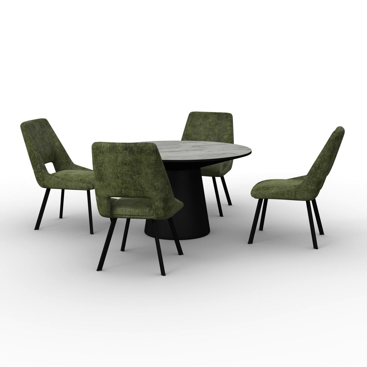 STOLOVÁ SÚPRAVA AMARILLO - čierna/biela, Modern, kov/kompozitné drevo (120/75cm) - Bessagi Home