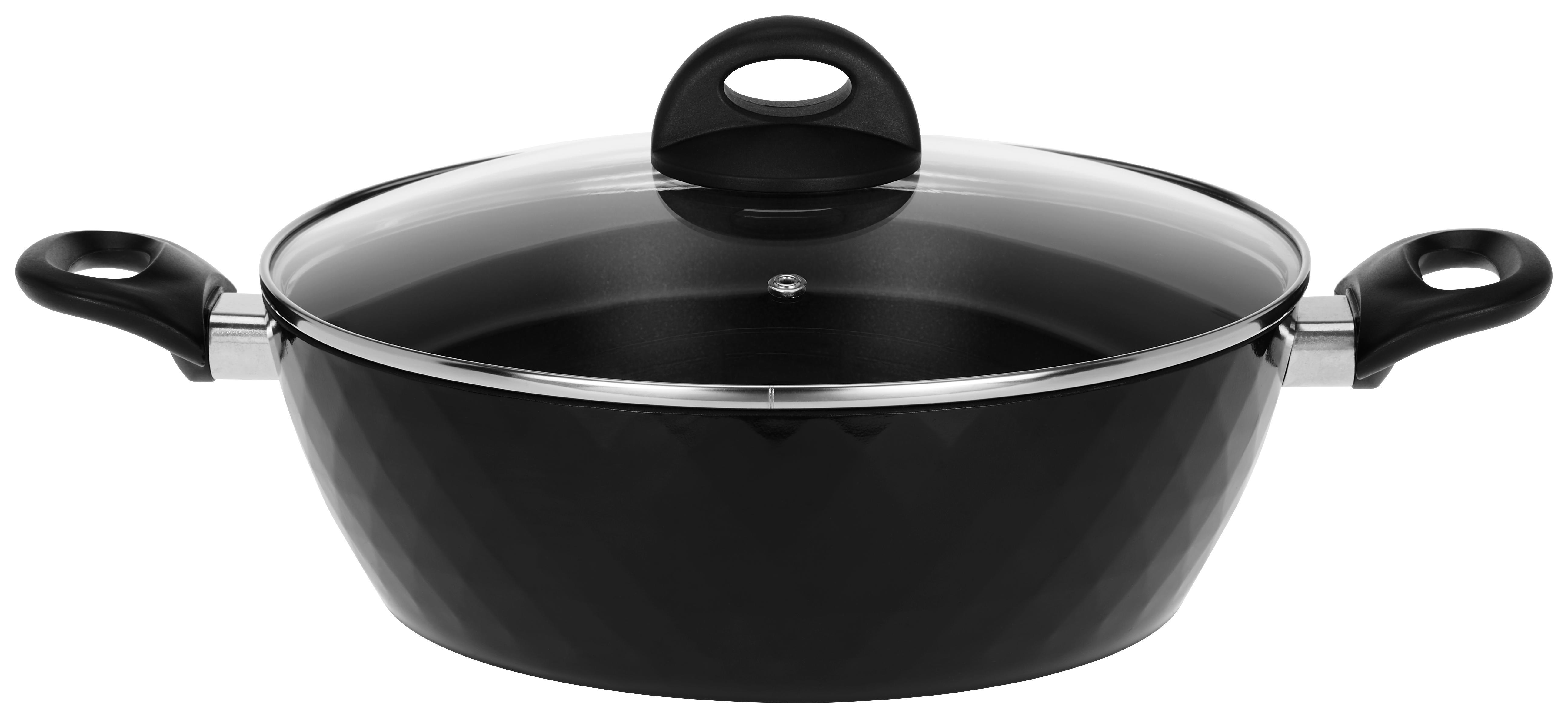 Szervírozó Tál Petra - Áttetsző/Fekete, modern, Műanyag/Üveg (28/9cm) - Luca Bessoni