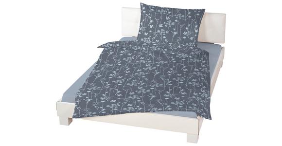 Satin Bettwäsche 140x200 Cm Sigrid Blau Blume - Blau, ROMANTIK / LANDHAUS, Textil - James Wood
