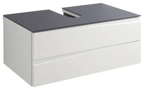 Waschbeckenunterschrank Shape B: 80cm Weiß Hochglanz