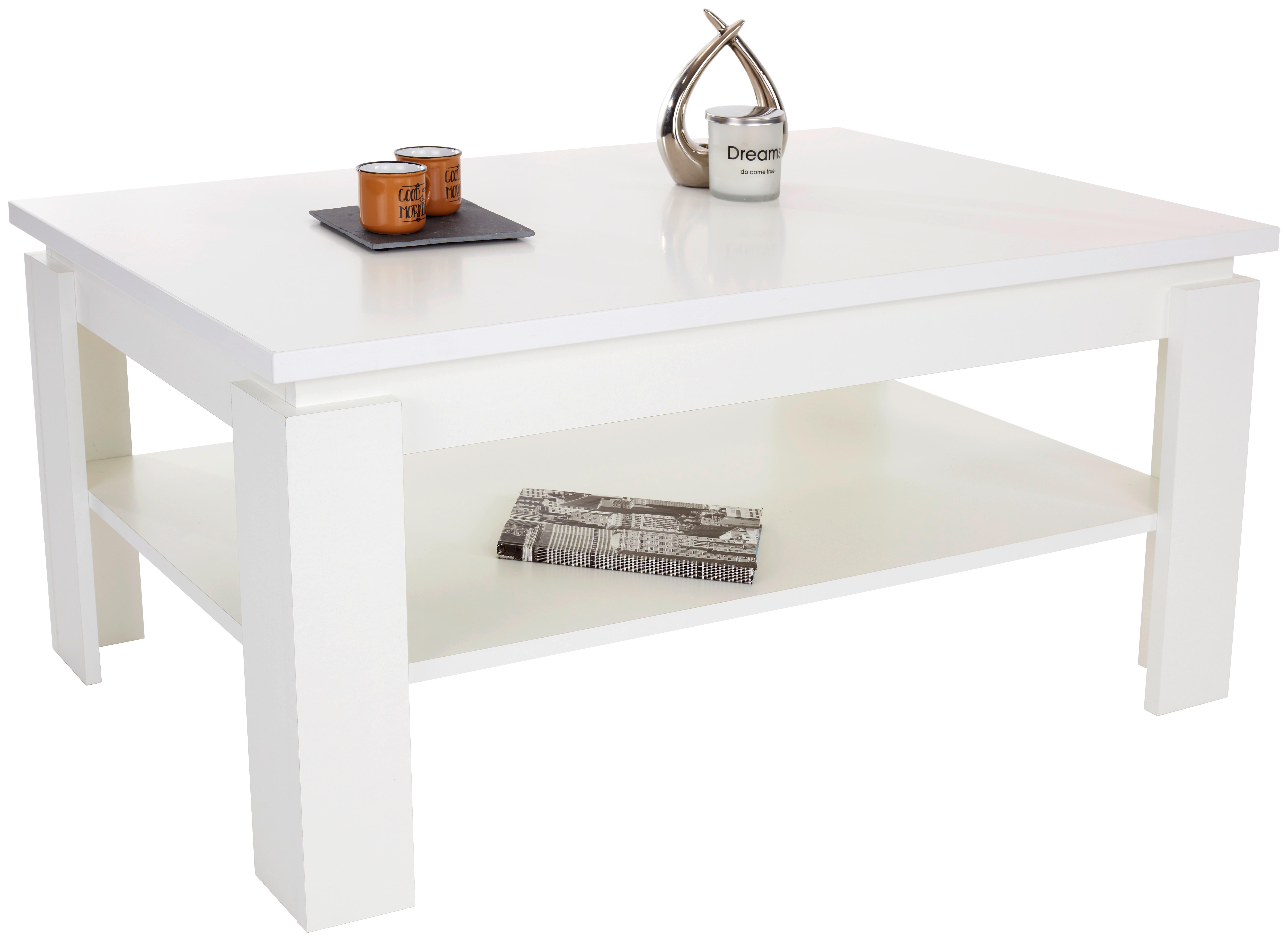 Dohányzóasztal Nizza 2 - Fehér, modern, Faalapú anyag (100/45/60cm)