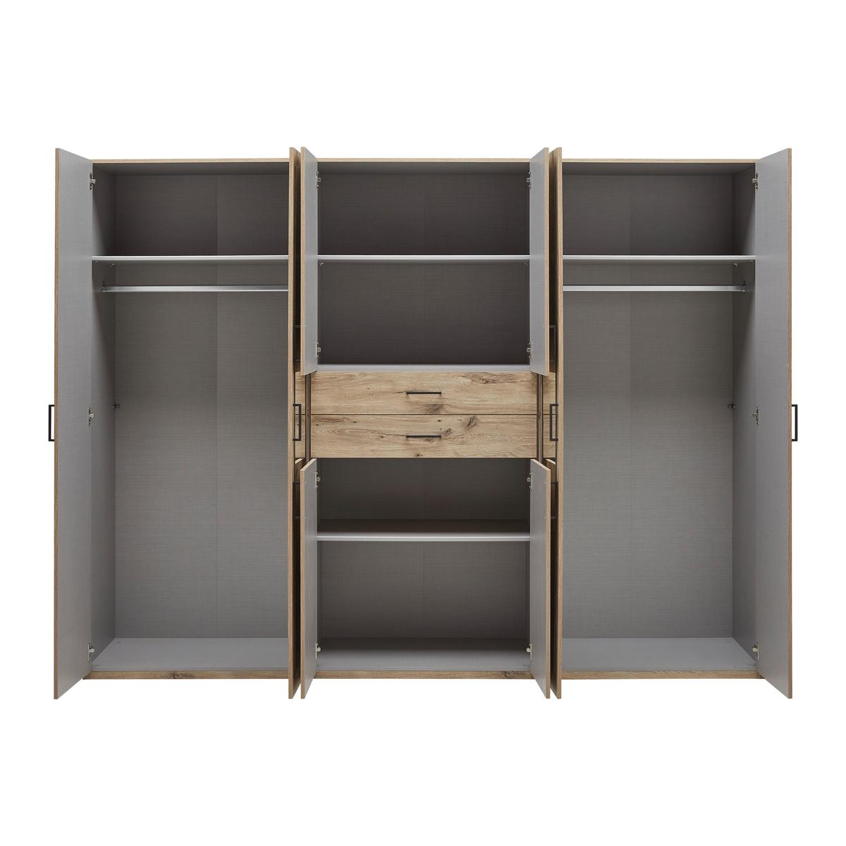 Šatní skříň DILLINGEN - barvy dubu/černá, Konvenční, kompozitní dřevo/plast (270/208/58cm) - Mömax