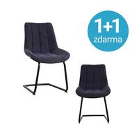Židle MARILEA 1 +1 zdarma (1*kus=2 Produkty) - černá/tmavě šedá, Moderní, kov/textil (53/86/61cm) - Based
