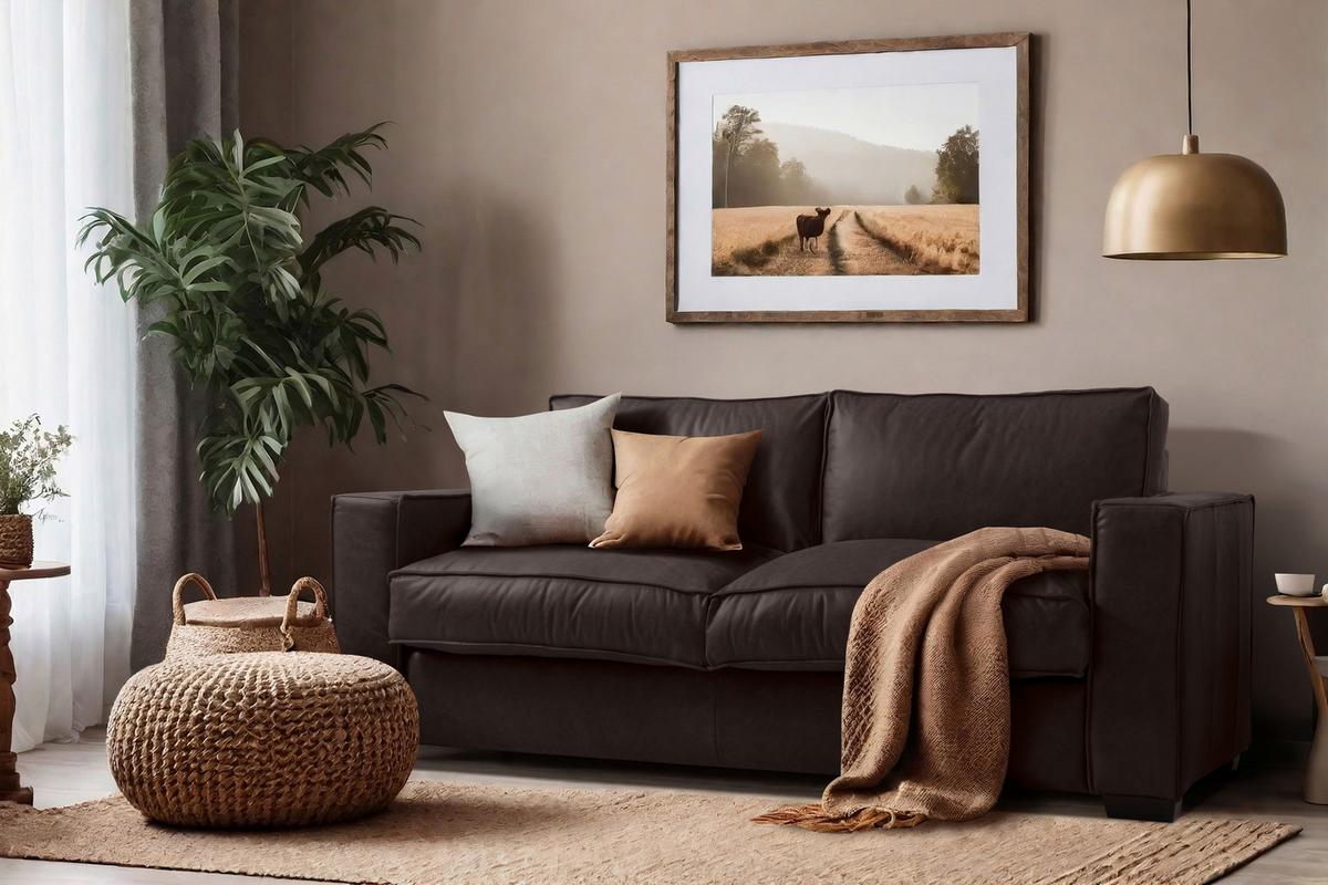 Schlafsofa Texas Dunkelbraun Anilinleder, B: 203 Cm - Dunkelbraun, Design, Leder (203/85/99cm) - MID.YOU