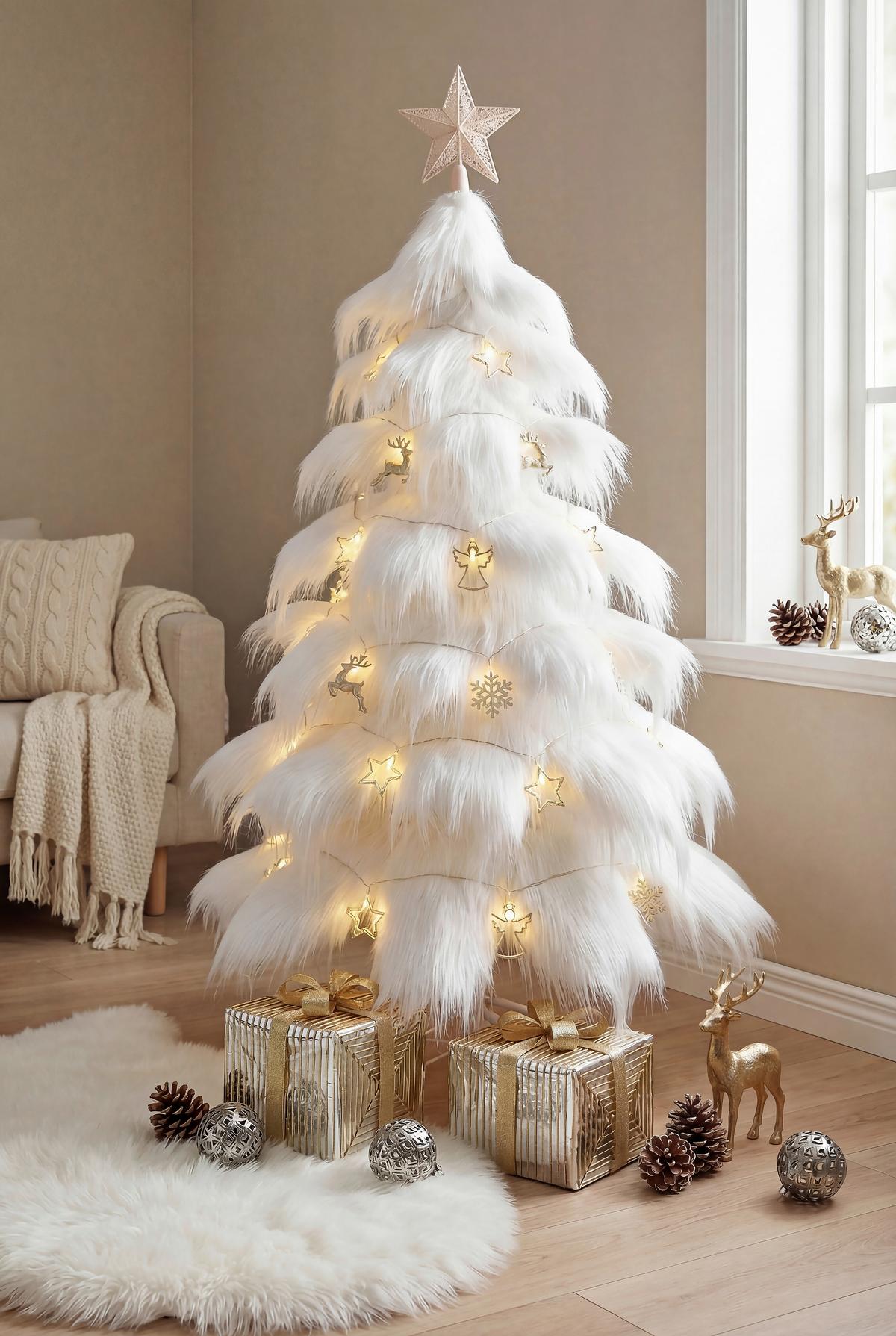 DEKOWEIHNACHTSBAUM Luisa - Weiß, KONVENTIONELL, Kunststoff/Textil (125cm) - Luca Bessoni