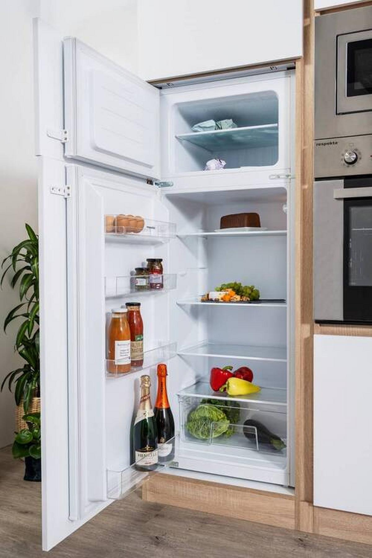 Küchenzeile Premium M. Geräten 380 Cm Weiß/eiche Dekor - Eichefarben/Weiß Hochglanz, Basics, Holzwerkstoff (380cm) - Respekta