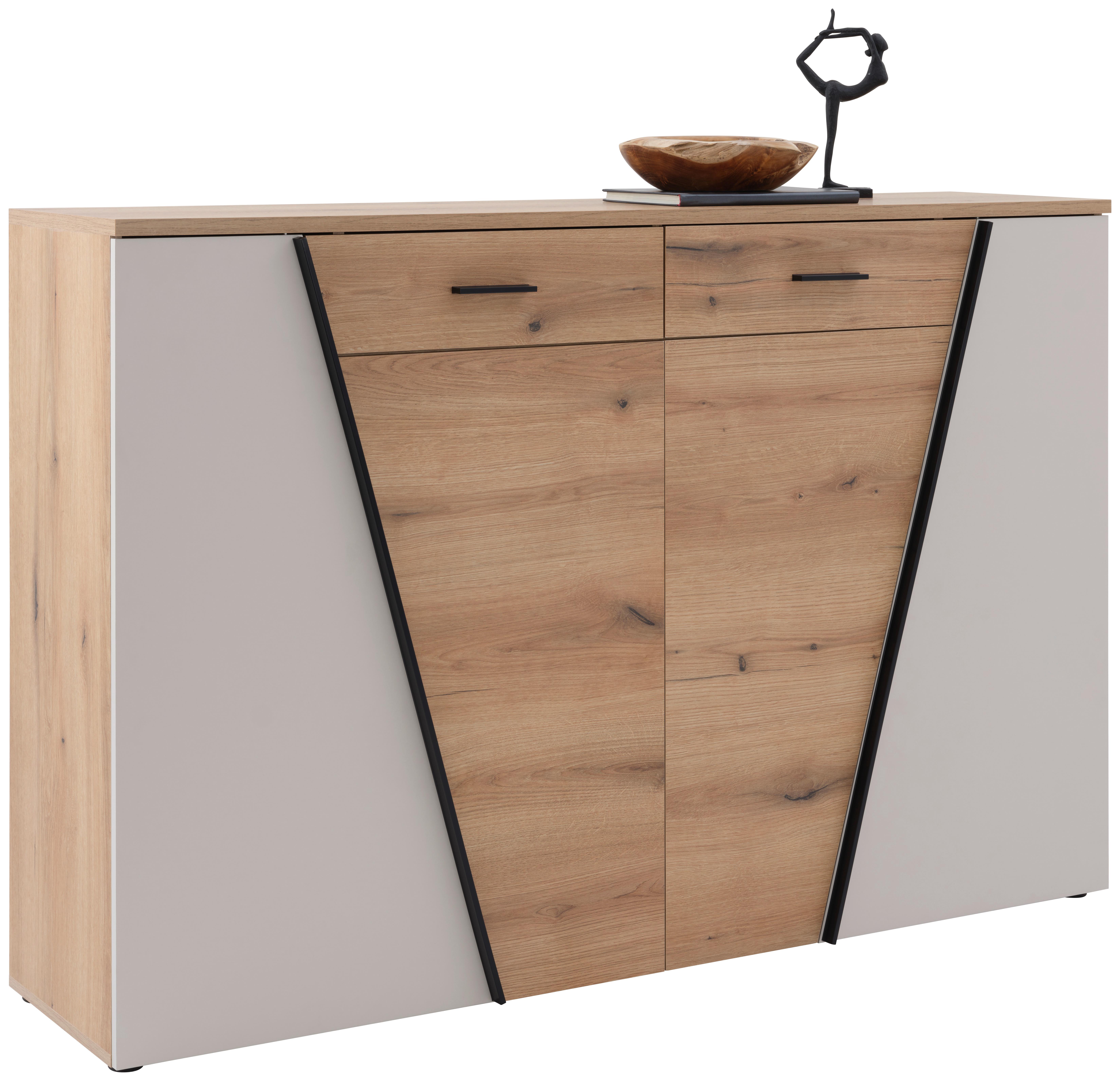 Kommode Venedig B: 160cm Eichefarben/Kaschmir - Kaschmir/Eichefarben, MODERN, Holzwerkstoff (160/110/40cm)