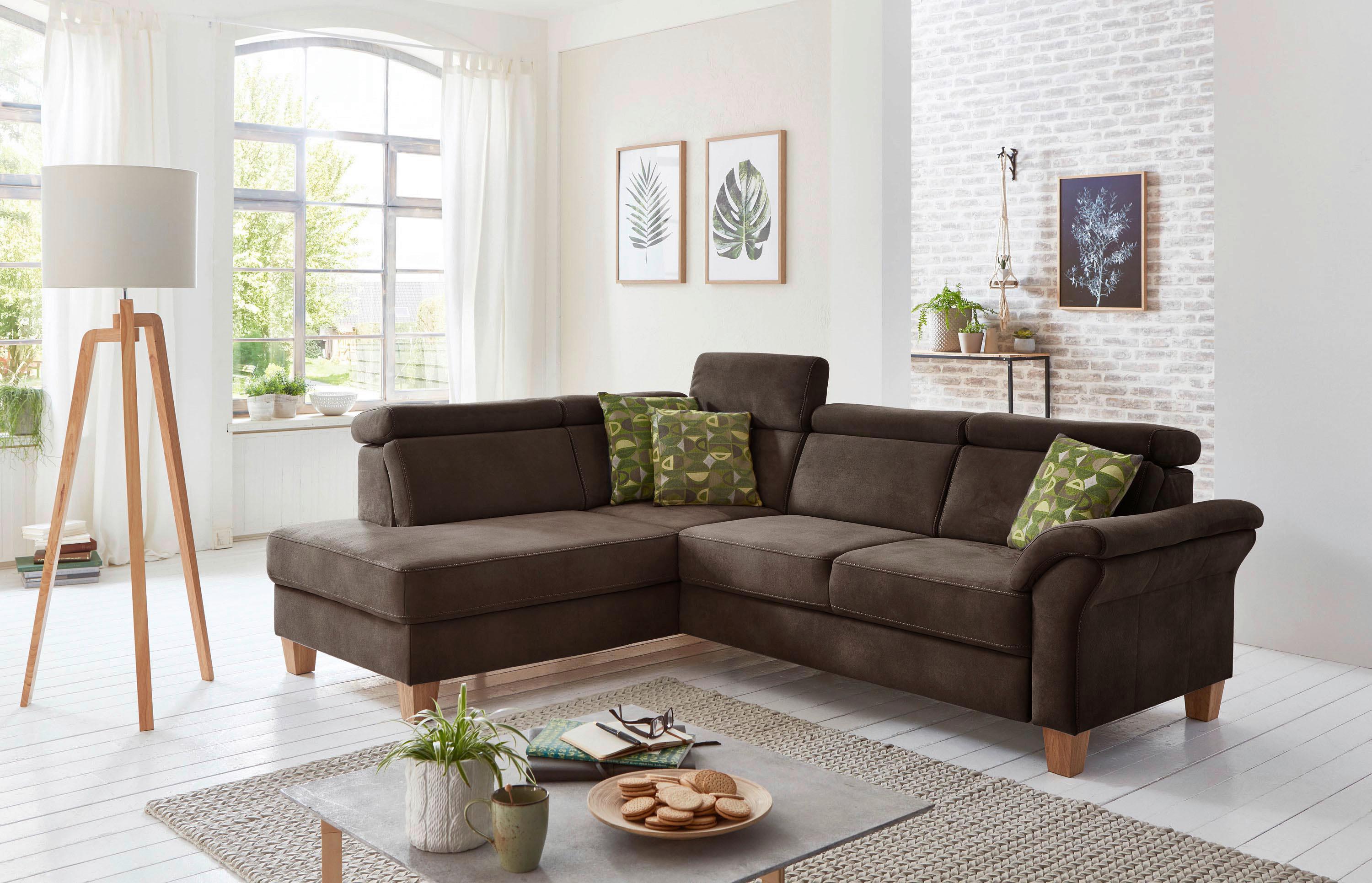 Ecksofa Arngast mokka mit Bettkasten, 194x245 cm - Eichefarben/Beige, KONVENTIONELL, Textil (194/245cm) - Sit & More