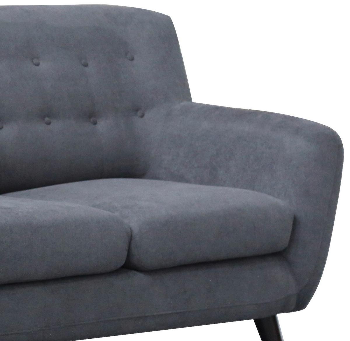 Dreisitzer-sofa Monaco, Mikrofaser - Dunkelgrau/Schwarz, MODERN, Textil (181/82/85cm) - Luca Bessoni