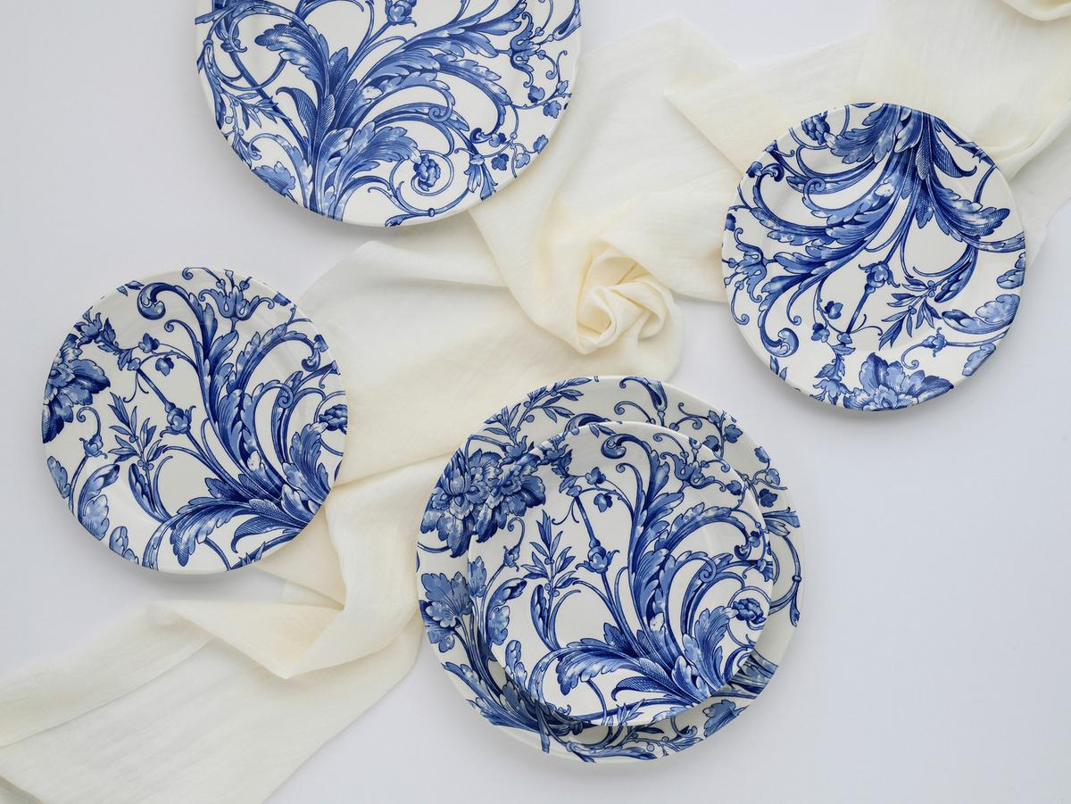 Tafelservice Venecia Blau Blau, Weiß L: 31 Cm - Blau/Weiß, Basics, Keramik (31/30/32cm) - Creatable