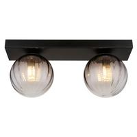 Wandleuchte 15216-2 - Klar/Schwarz, Design, Glas/Metall (35/12/15cm) - Globo