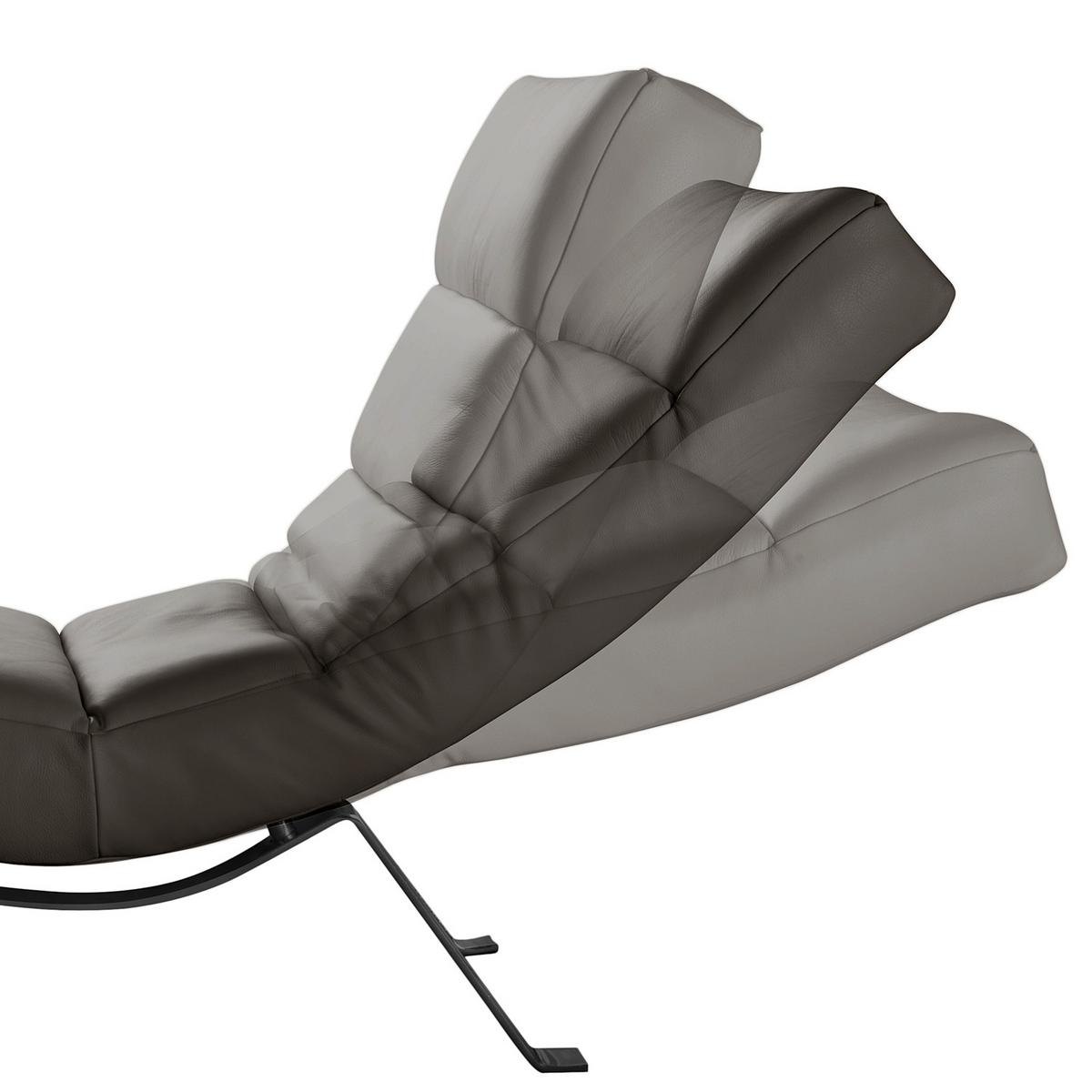 Relaxliege Swing Black Dunkelbraun B: 65 Cm - Dunkelbraun/Schwarz, Design, Leder (65/65-95/171cm) - Livetastic