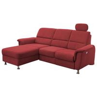 Ecksofa mit Relaxfunktion + USB Anschluss Parole, Mikrof. - Chromfarben/Rot, MODERN, Textil (165/231cm) - Livetastic