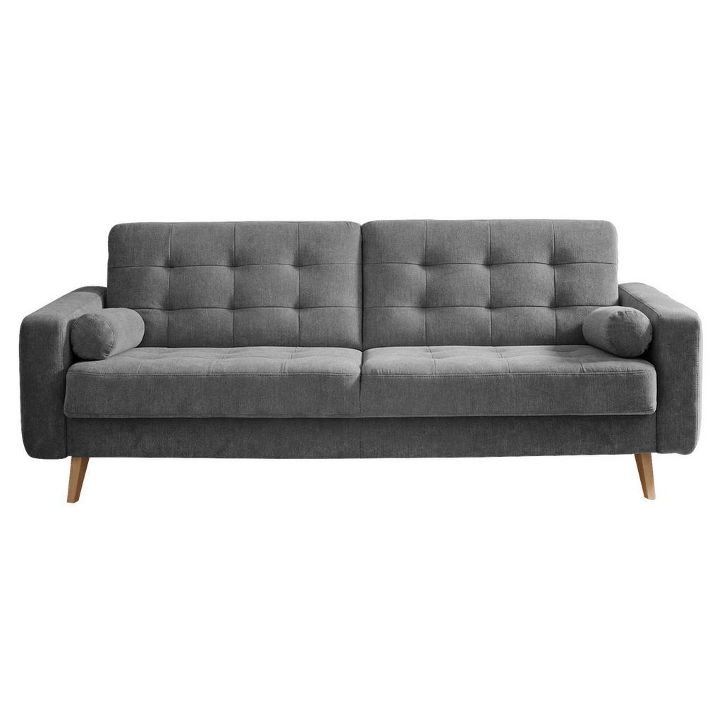Schlafsofa mit Bettkasten und Kissen Fjord, Webstoff