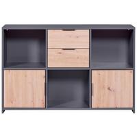 Kommode 120cm Pepeto, Anthrazit - Anthrazit/Eiche Artisan, Design, Holzwerkstoff (120/77/30cm) - Livetastic