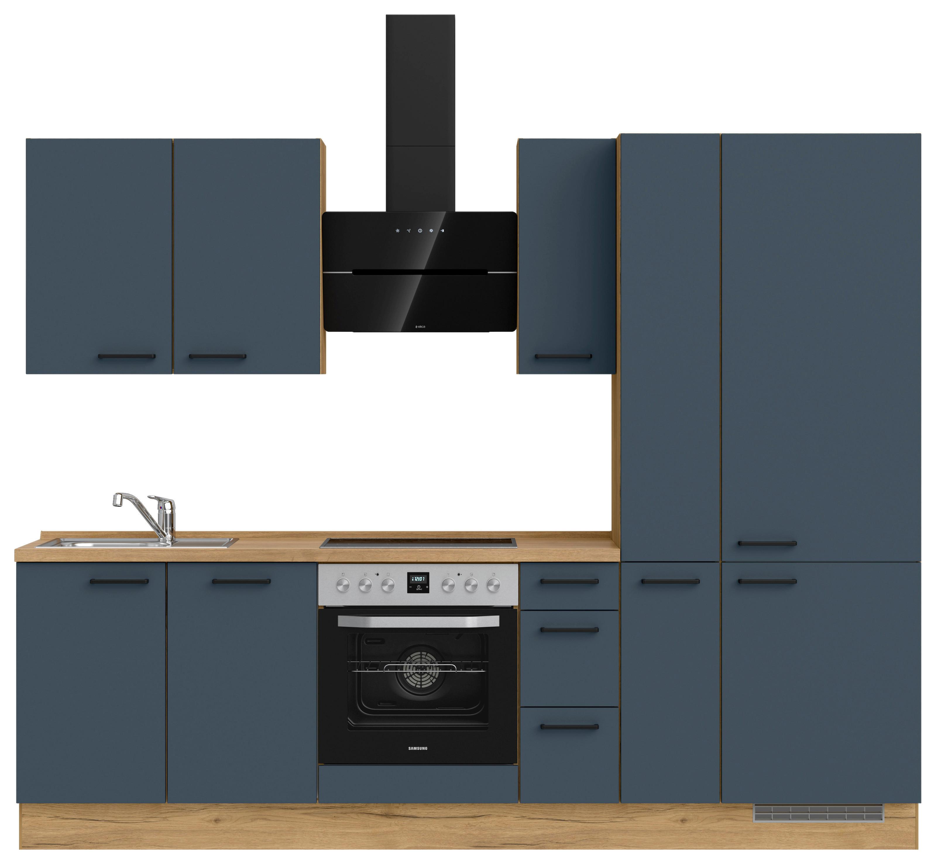 Küchenleerblock Easytouch High-Line, H3 Rechts - Blau/Eichefarben, MODERN, Holzwerkstoff (270cm) - Nobilia