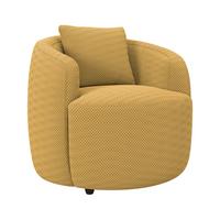 Relaxační křeslo PINA, s polštářem - černá/hořčicově žlutá, Moderní, textil/plast (81/74/81cm)