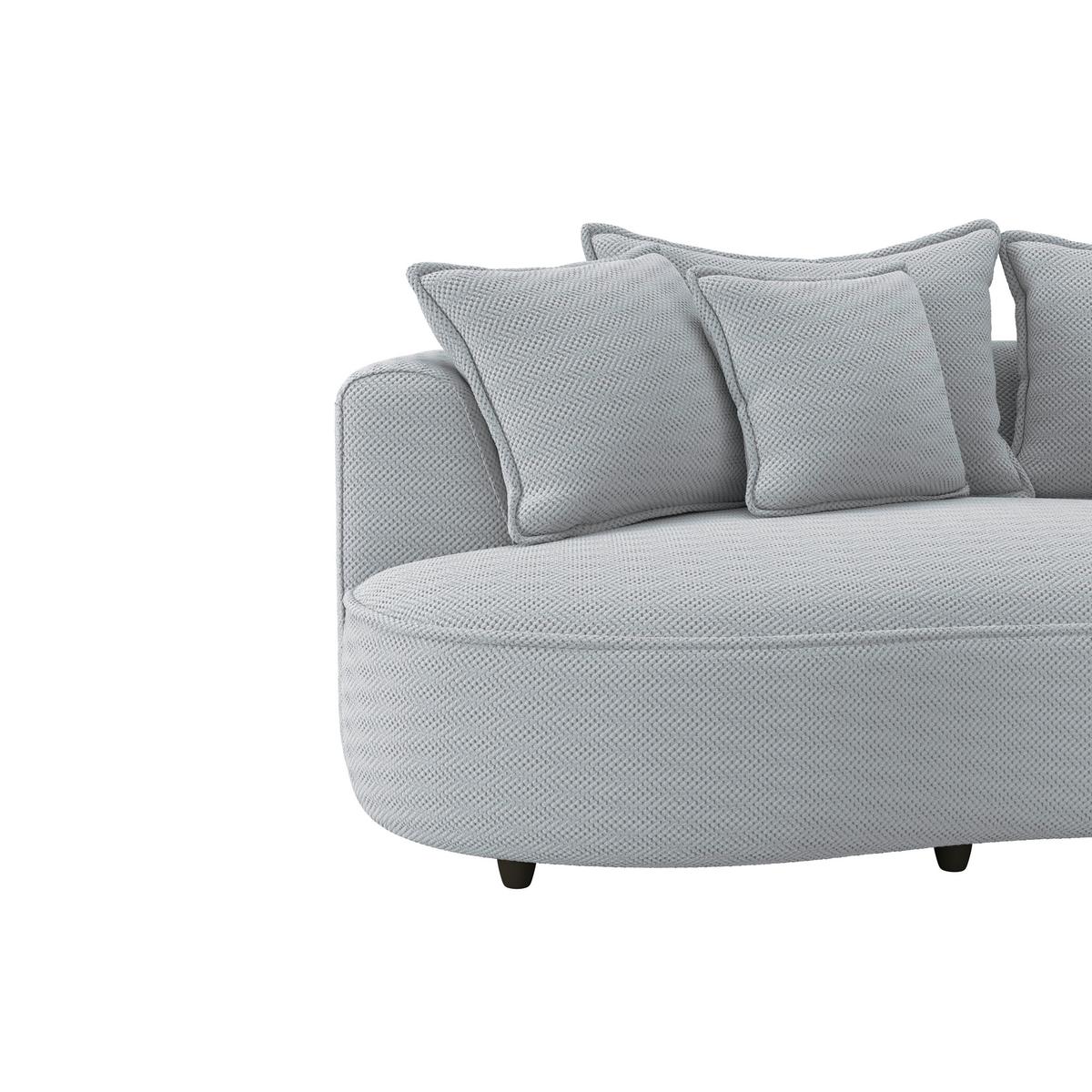 Ecksofa Levi - Grauweiß/Schwarz, MODERN, Textil (287/168cm)