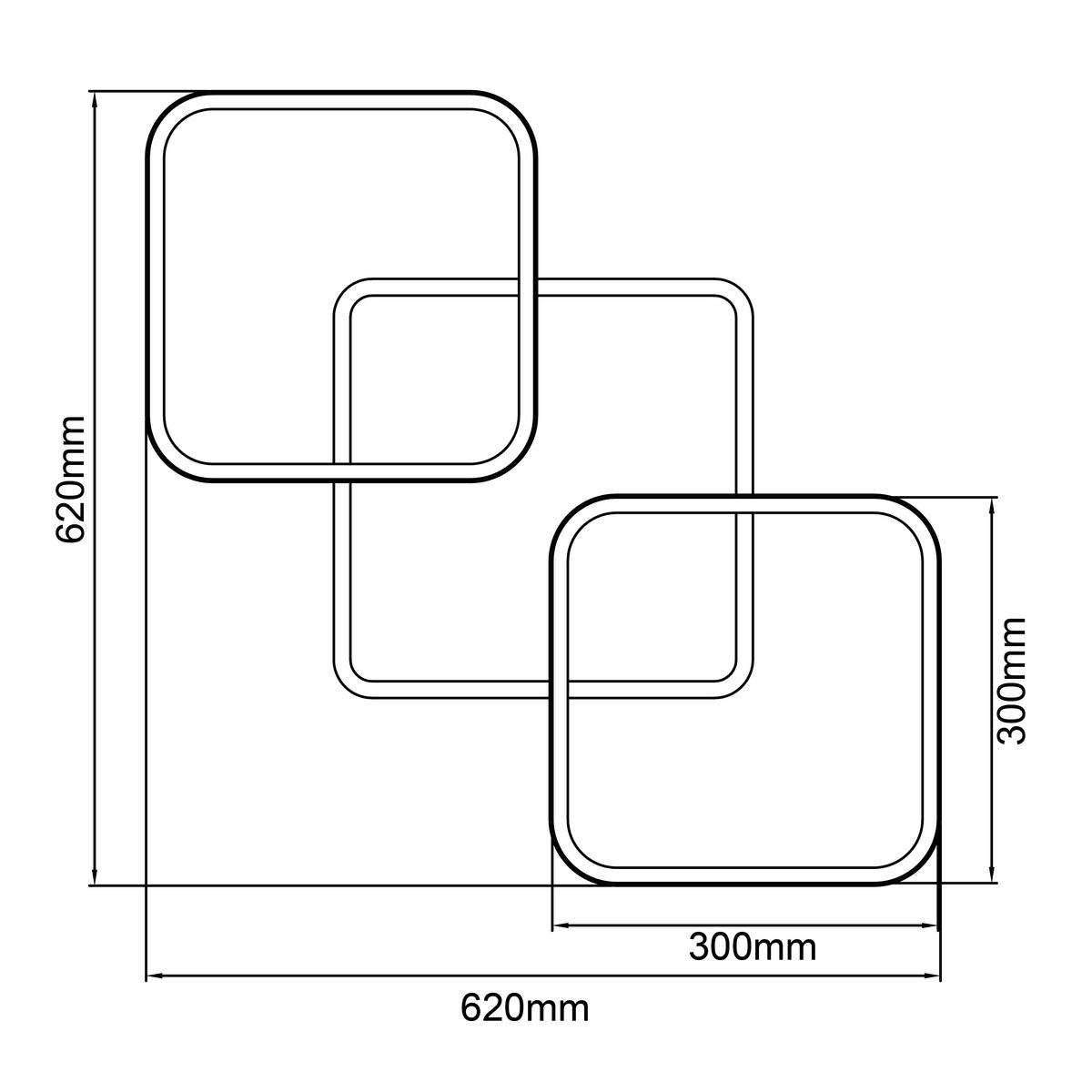 LED-Deckenleuchte Dennet L: 62 cm Mit 3 Helligkeitsstufen - Schwarz/Braun, Design, Kunststoff/Metall (62/62/7cm) - Brilliant