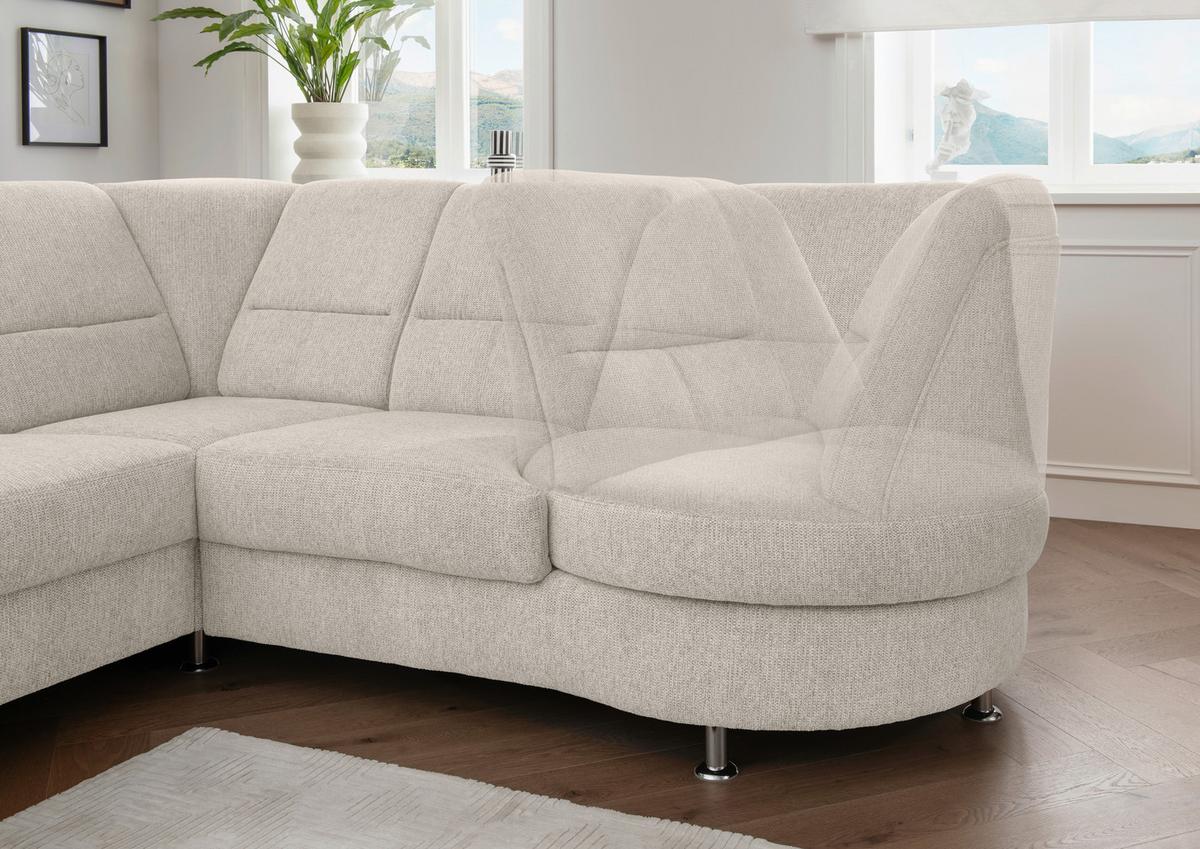 Ecksofa Mit Relaxfunktion Parole Beige Chenille - Chromfarben/Beige, MODERN, Textil (275/236cm) - Livetastic