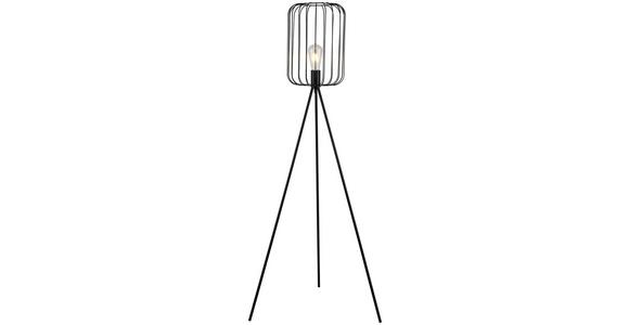 Stehlampe Viona Schwarz Matt Mit Fußschalter Dreibeinig - Schwarz, ROMANTIK / LANDHAUS, Metall (26/140cm) - James Wood