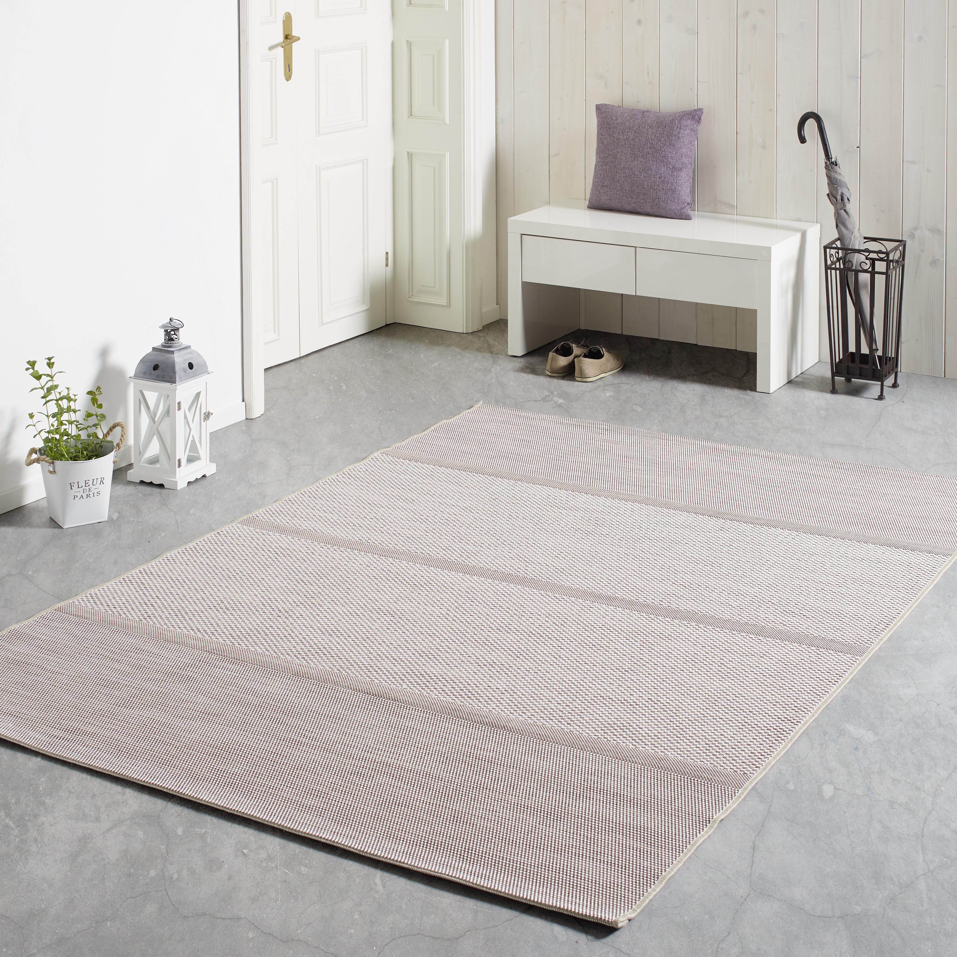 Hladko Tkaný Koberec Kate 2, 120/170cm - orgovánová/biela, Moderný, textil (120/170cm) - Modern Living