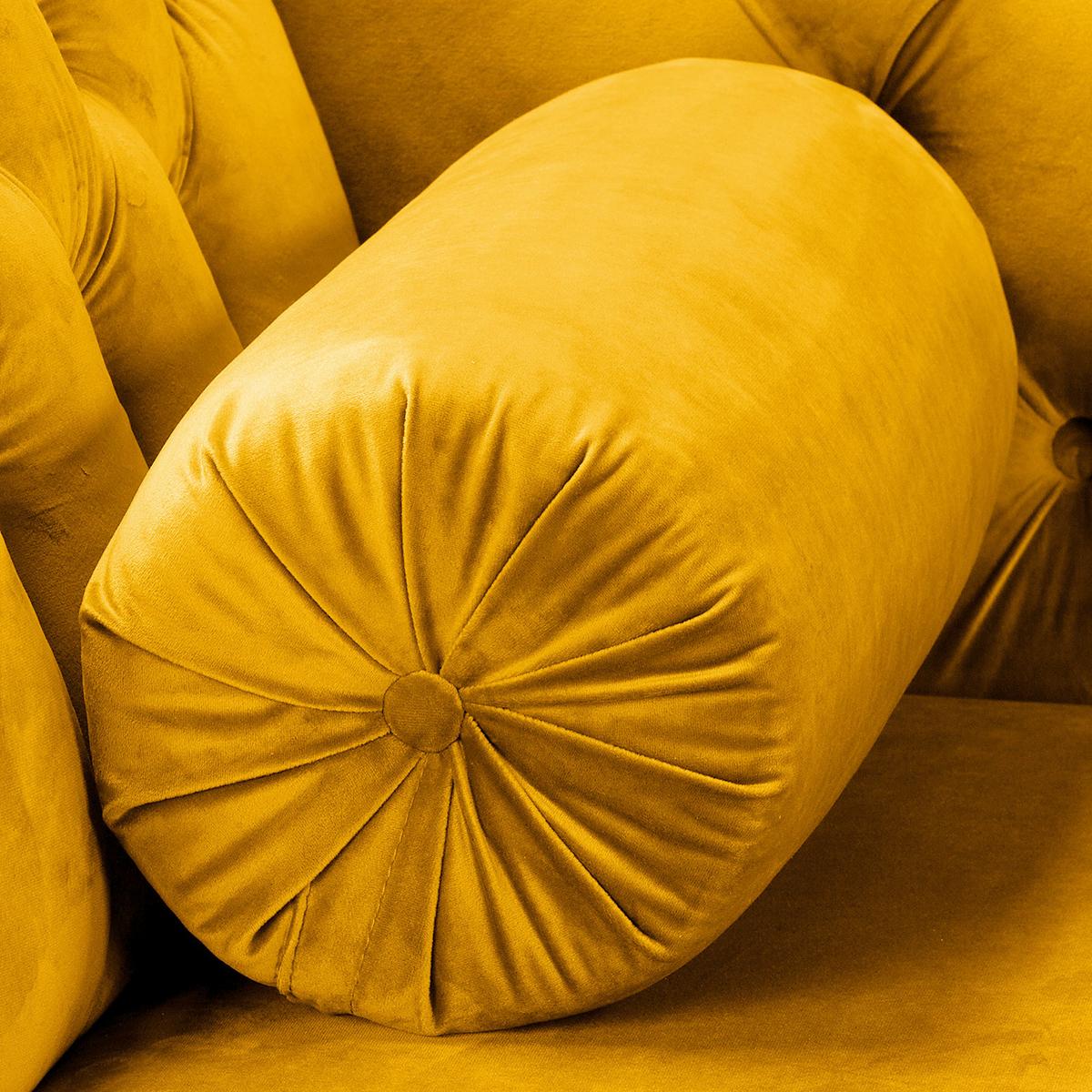 Récamiere Pako Senfgelb B: 185cm - Senfgelb/Braun, Design, Textil (185/93/75cm) - Livetastic