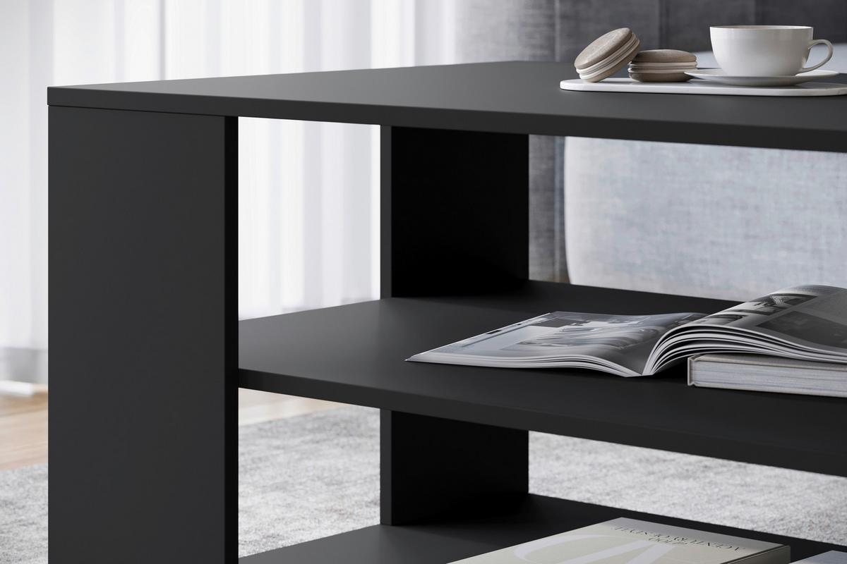 Couchtisch Narobi-I Schwarz B: 100 cm - Schwarz/Grau, Trend, Holzwerkstoff/Kunststoff (100/45/60cm) - Livetastic