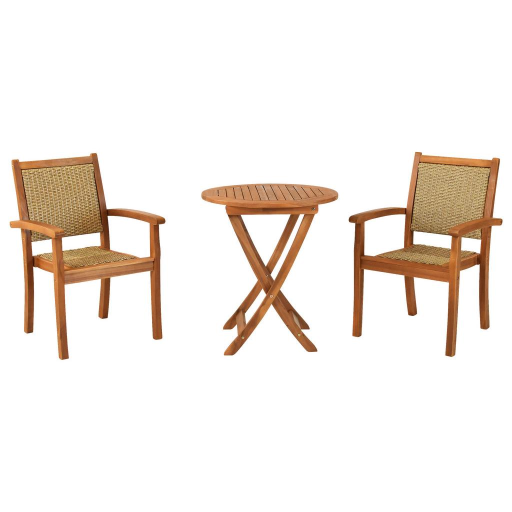 Gartenmöbel Set 3-tlg Castilla Aus Akazienholz/kunststoff