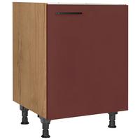 Spülenunterschrank Easytouch - Eichefarben/Rot, MODERN, Holzwerkstoff (60/57/56cm) - Nobilia