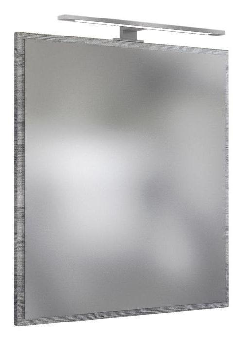 Badspiegel Arezzo BxH 60x64 cm LED-Beleuchtung Rahmen Graphit - Silbereichenfarben, Basics, Glas/Holzwerkstoff (60/64/2,5cm) - Held