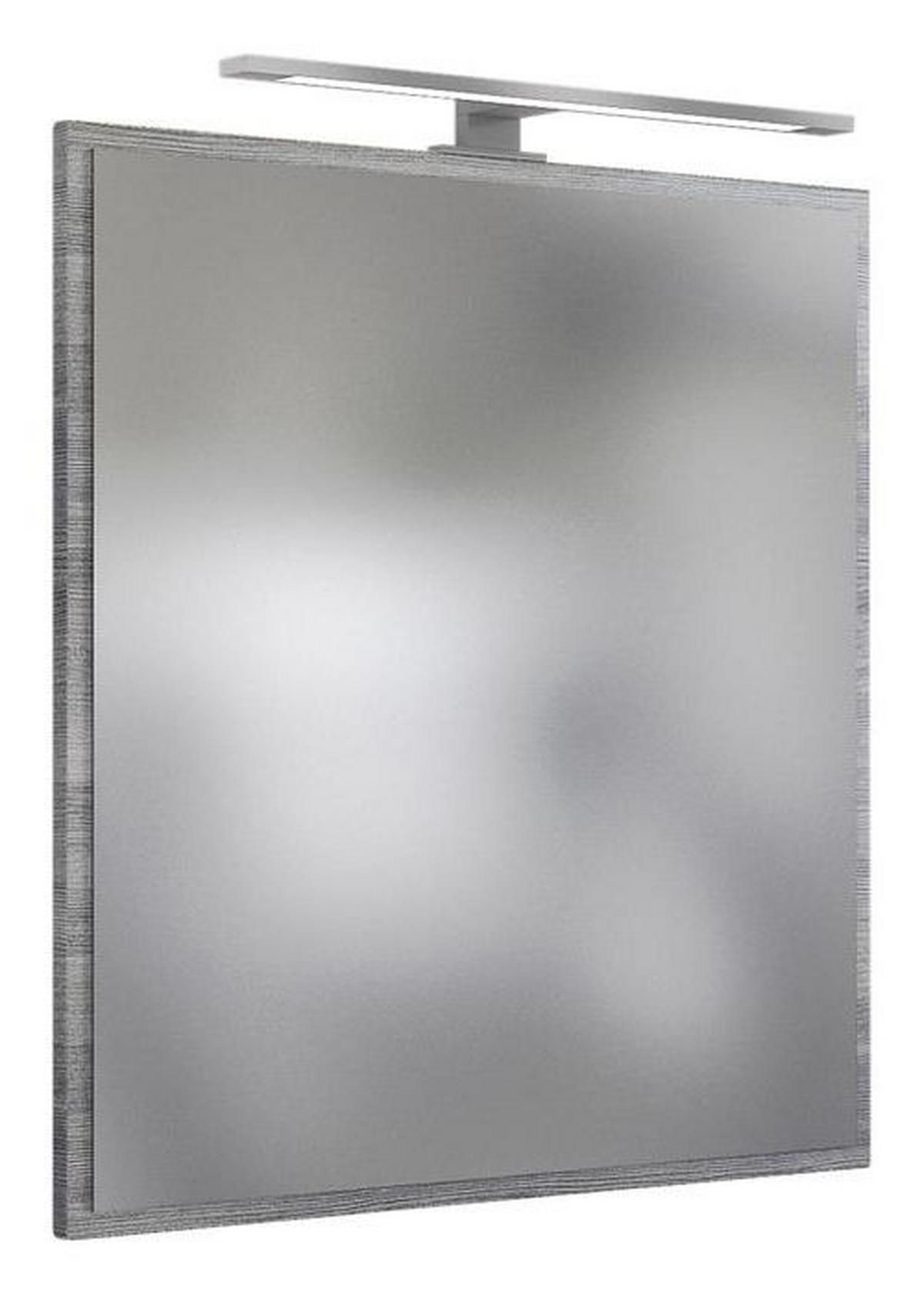 Badspiegel Arezzo Bxh 60x64 Cm Led-Beleuchtung Rahmen Graphit - Silbereichenfarben, Basics, Glas/Holzwerkstoff (60/64/2,5cm) - Held