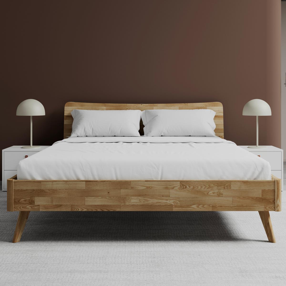 Drevená posteľ DANZIG 160x200 cm, lakovaná - divoký dub, Modern, drevo (160/200cm) - Bessagi Home