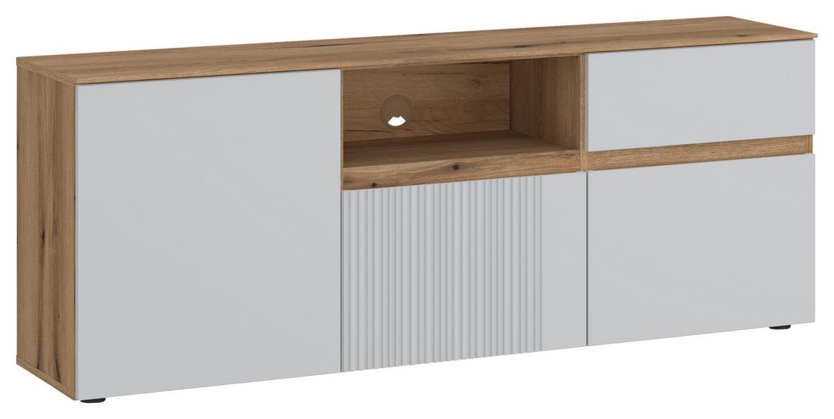 Tv-element Manilla Eichefarben/grau B: 150 Cm - Eichefarben/Grau, Trend, Holzwerkstoff (150/59,5/40cm)