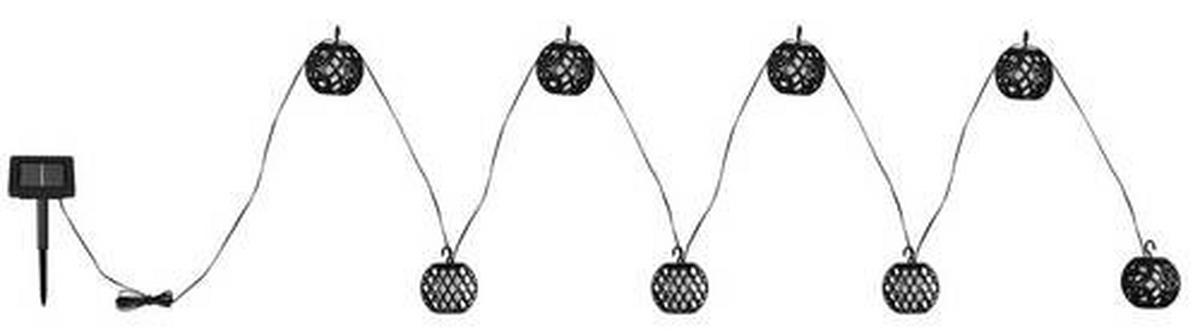 Solarleuchte Lichterkette - Schwarz/Weiß, Basics, Kunststoff (410/7/7cm) - Globo
