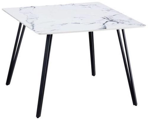 Esstisch Eduardo - Schwarz/Weiß, LIFESTYLE, Holzwerkstoff/Metall (100/75/100cm) - Livetastic