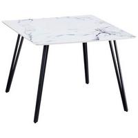 Esstisch Eduardo - Schwarz/Weiß, LIFESTYLE, Holzwerkstoff/Metall (100/75/100cm) - Livetastic