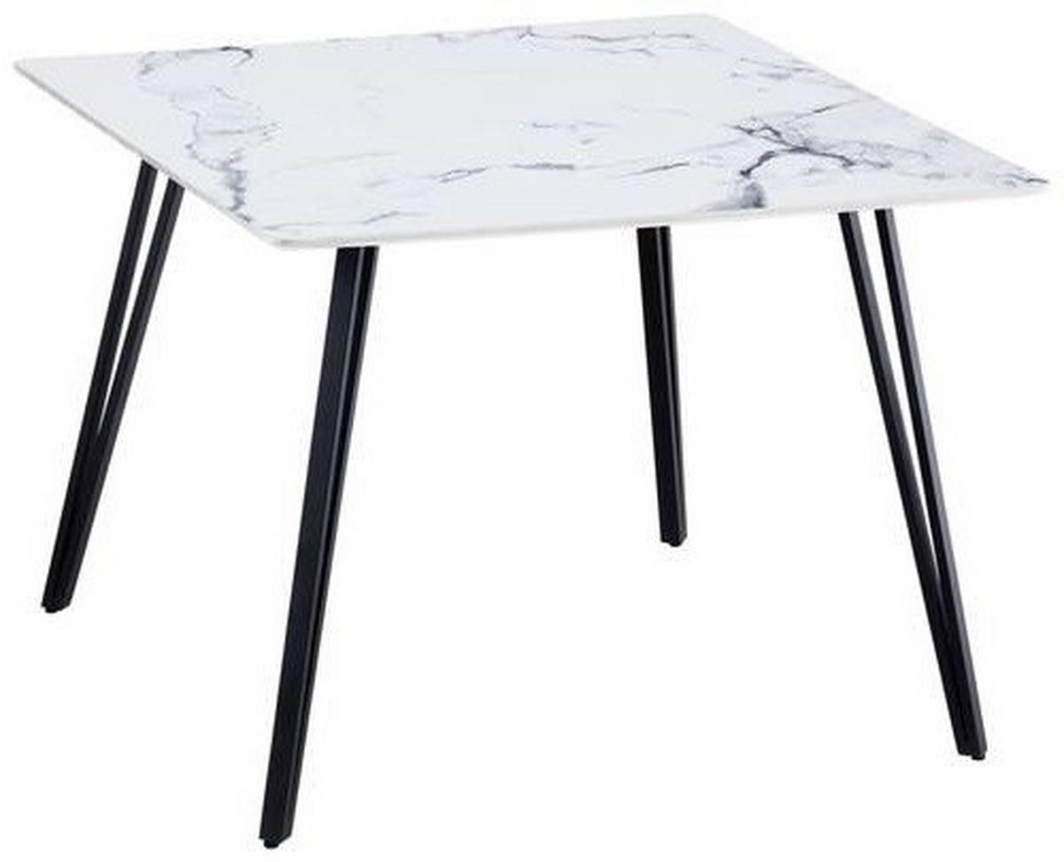 Esstisch Eduardo - Schwarz/Weiß, LIFESTYLE, Holzwerkstoff/Metall (100/75/100cm) - Livetastic